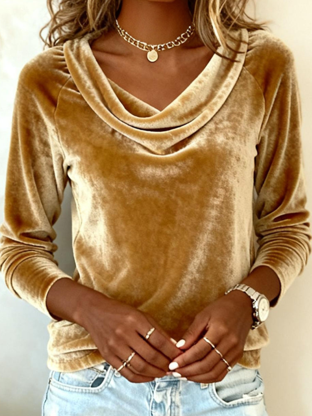 Women’s Blouse | Long Sleeve Drape Neck