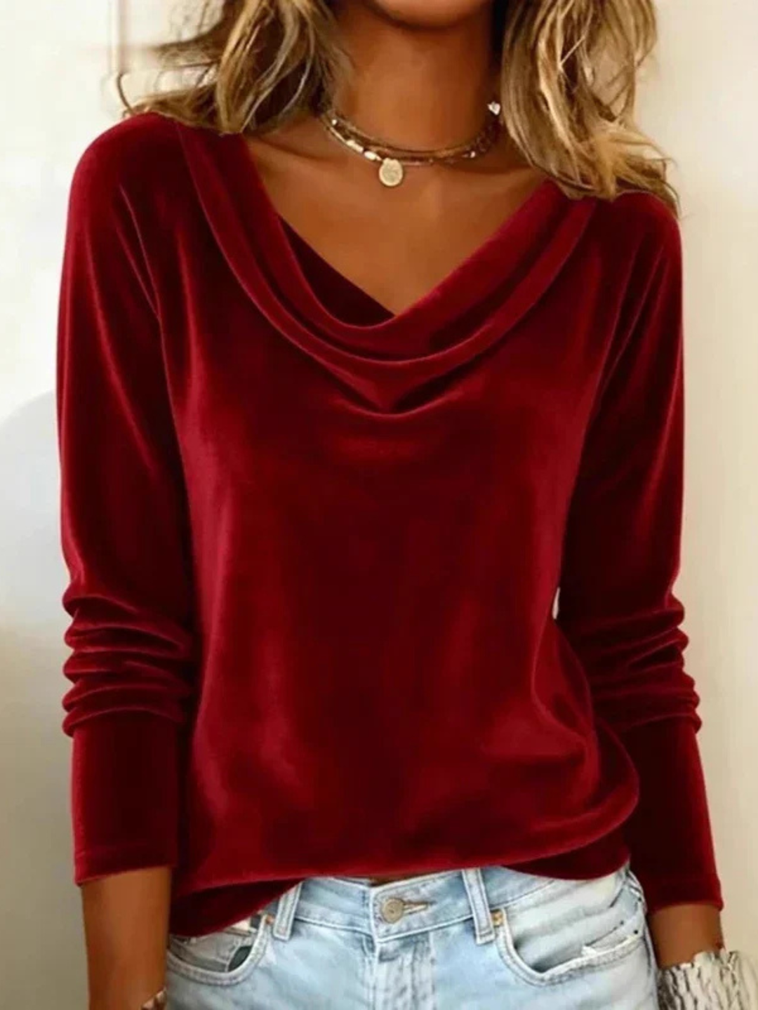 Women’s Blouse | Long Sleeve Drape Neck