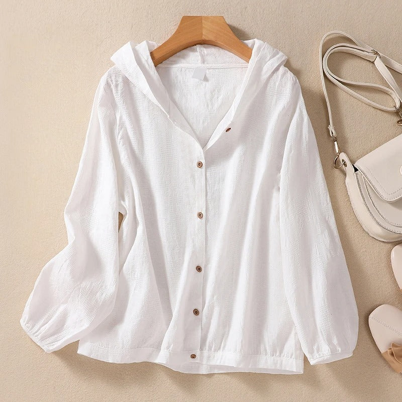Women’s Blouse | Hooded Button-Up