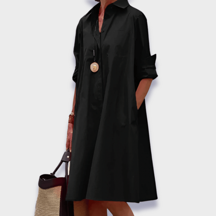 Women’s Polo Dress | Collared Midi Long Sleeve