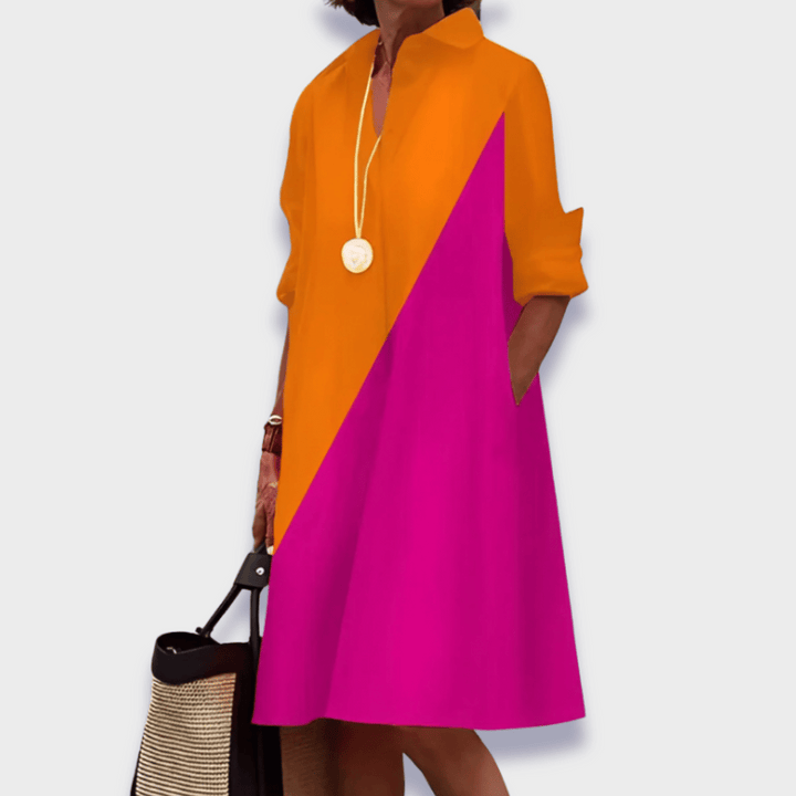 Women’s Polo Dress | Collared Midi Long Sleeve