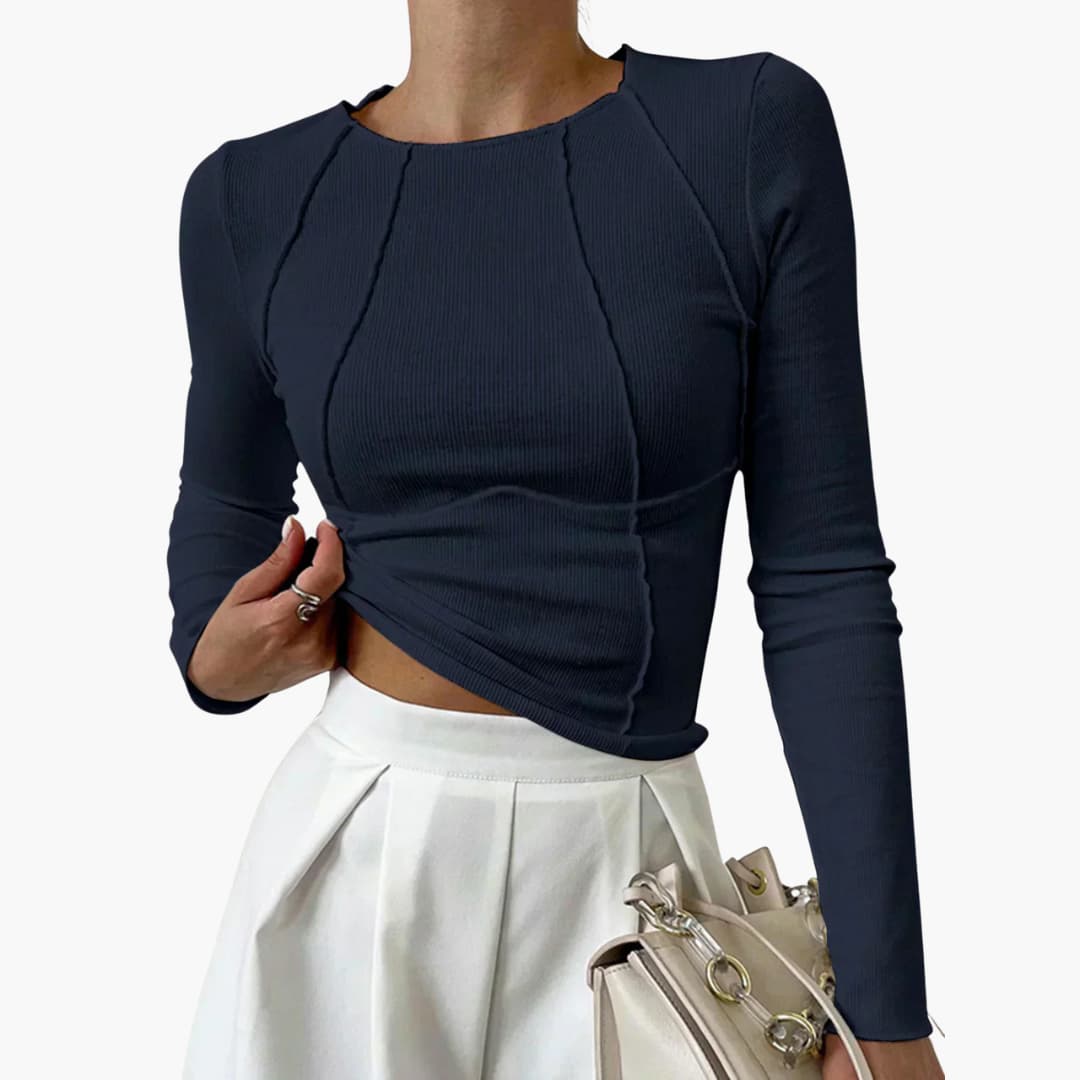 Women’s Blouse | Piping Long Sleeve