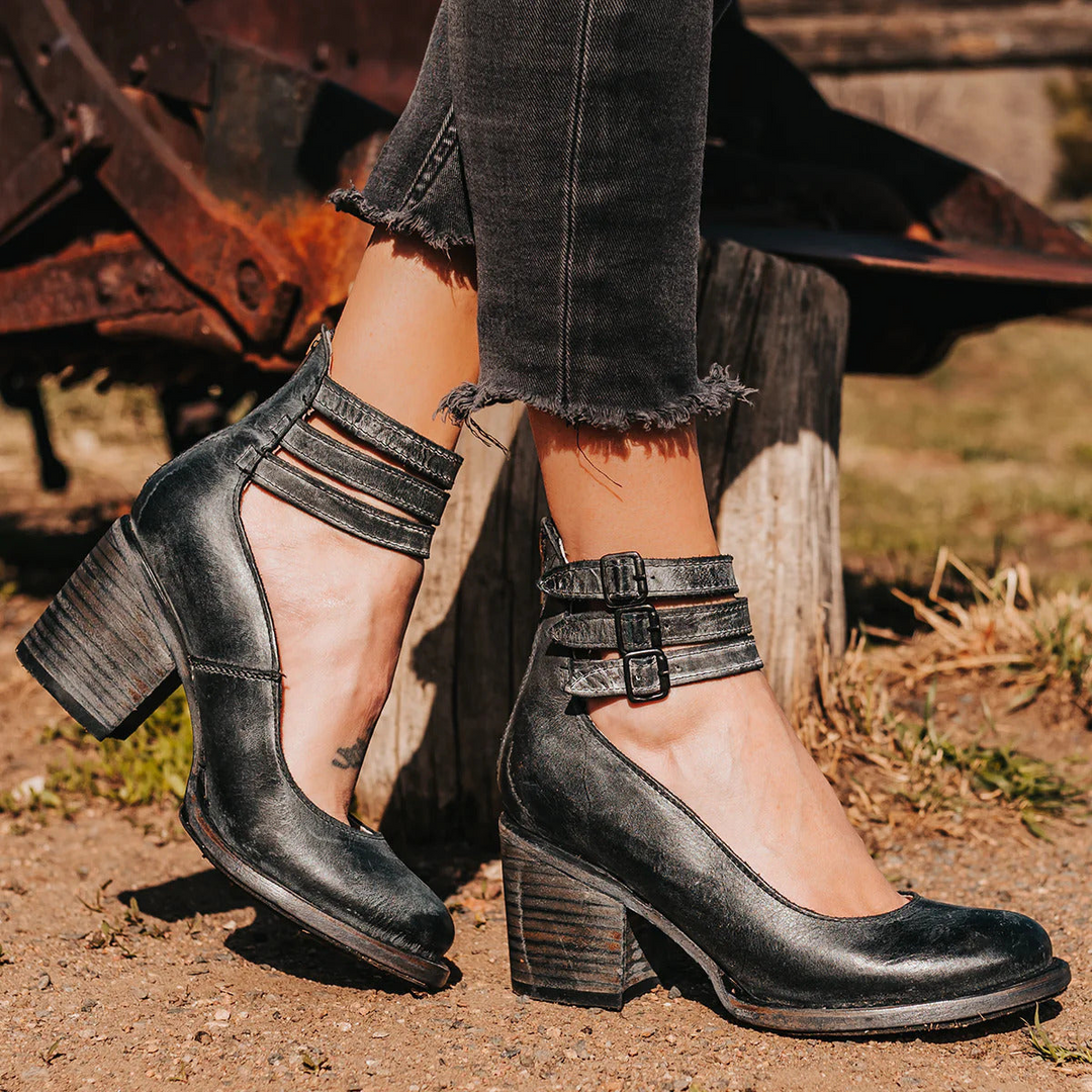 Heels For Women | Ankle Strap Block Heel Boot
