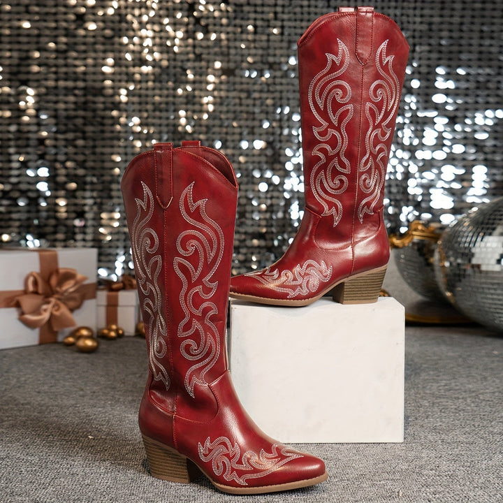 Cowboy Boots For Women | Knee-High Block Heel