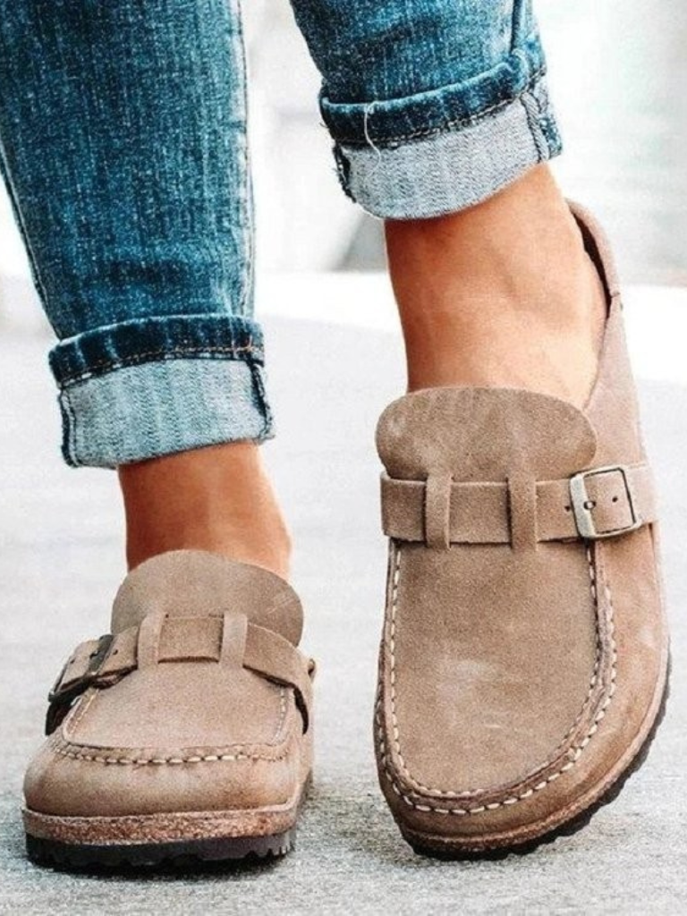 Loafers For Women | Buckle Strap Closed Toe