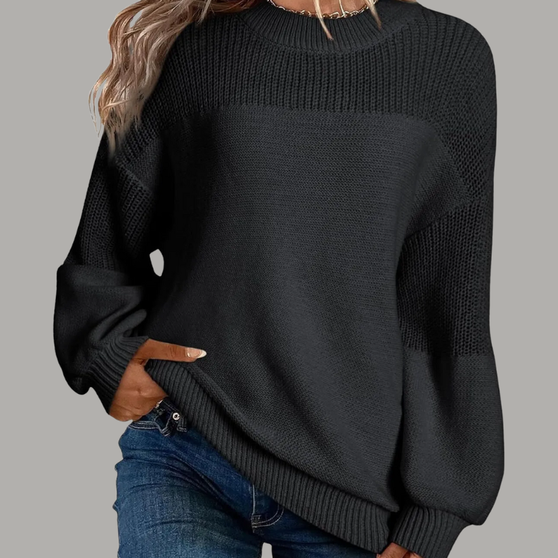 Women’s Sweater | Textured Knit Panels