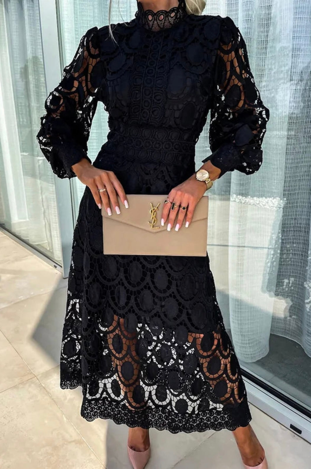 Women’s Dress | High Neck Openwork