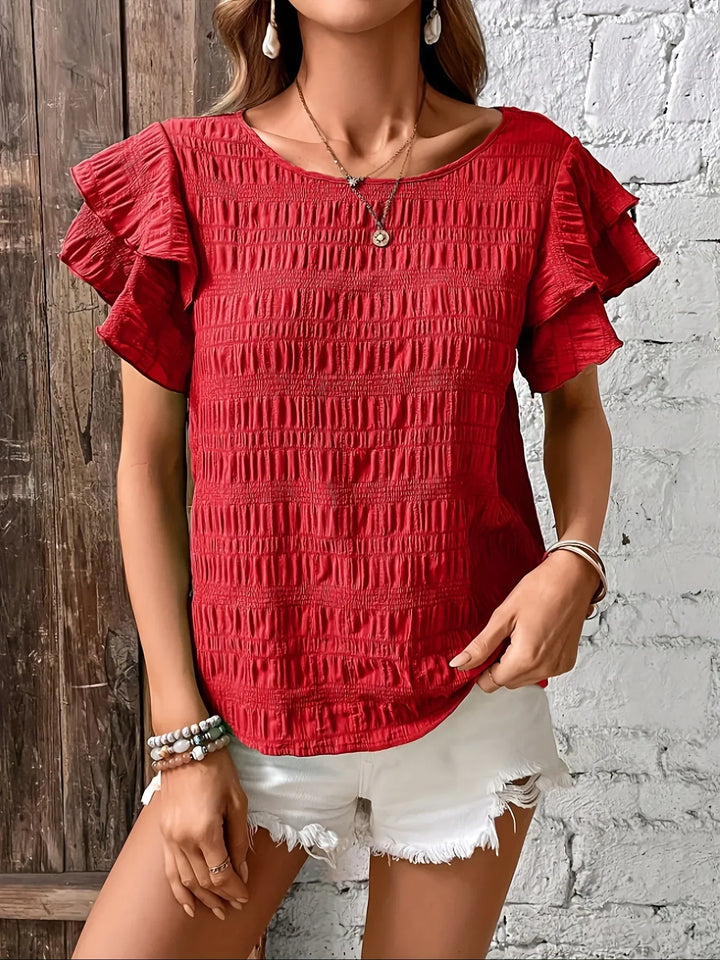 Women’s Blouse | Ruffle Sleeve Textured