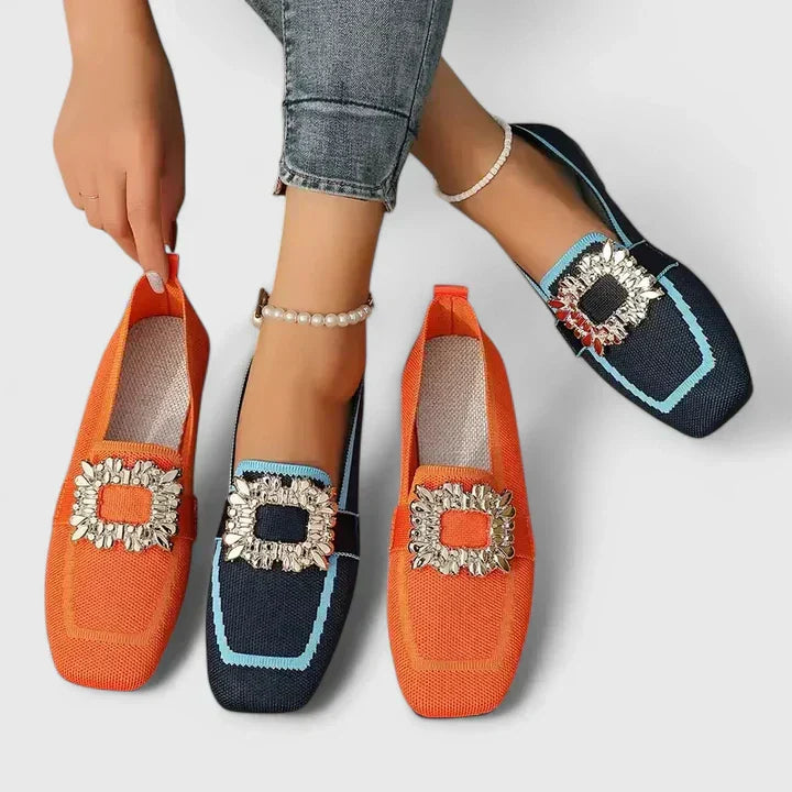 Loafers For Women | Square Toe Decorative Strap