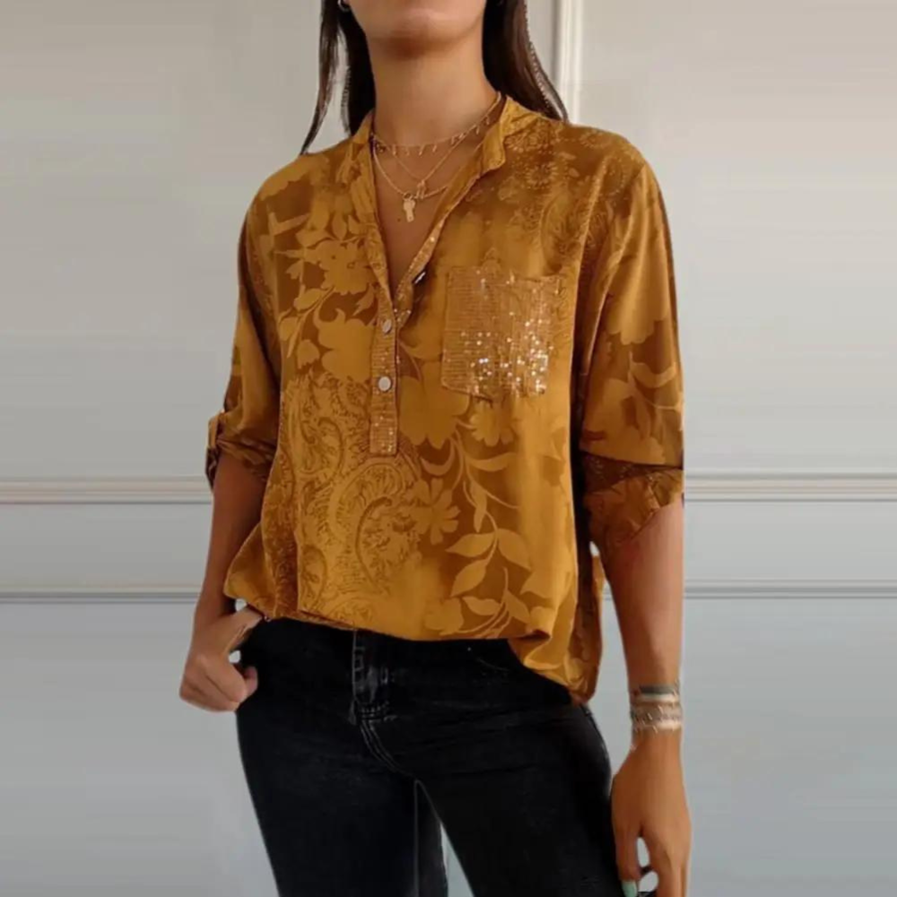 Women’s Blouse | Floral Pattern Collared
