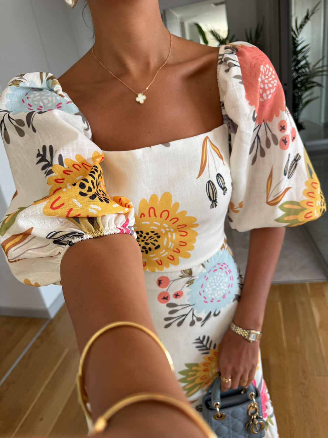Women’s Dress | Square Neck Floral Midi