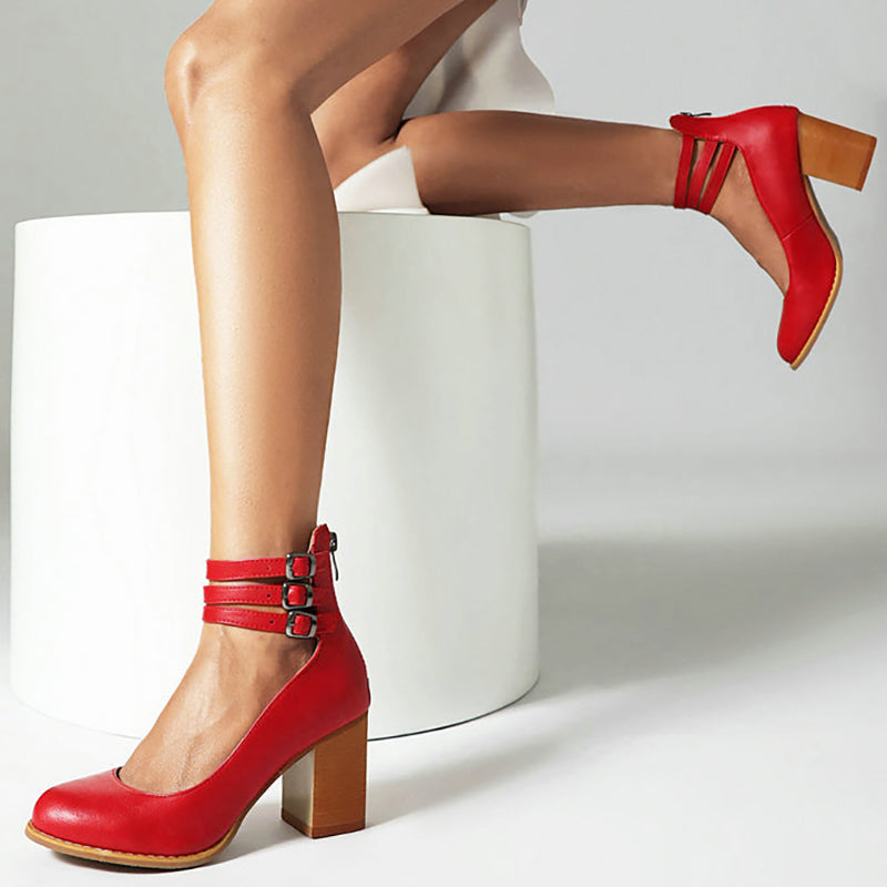 Heels For Women | Ankle Strap Block Heel