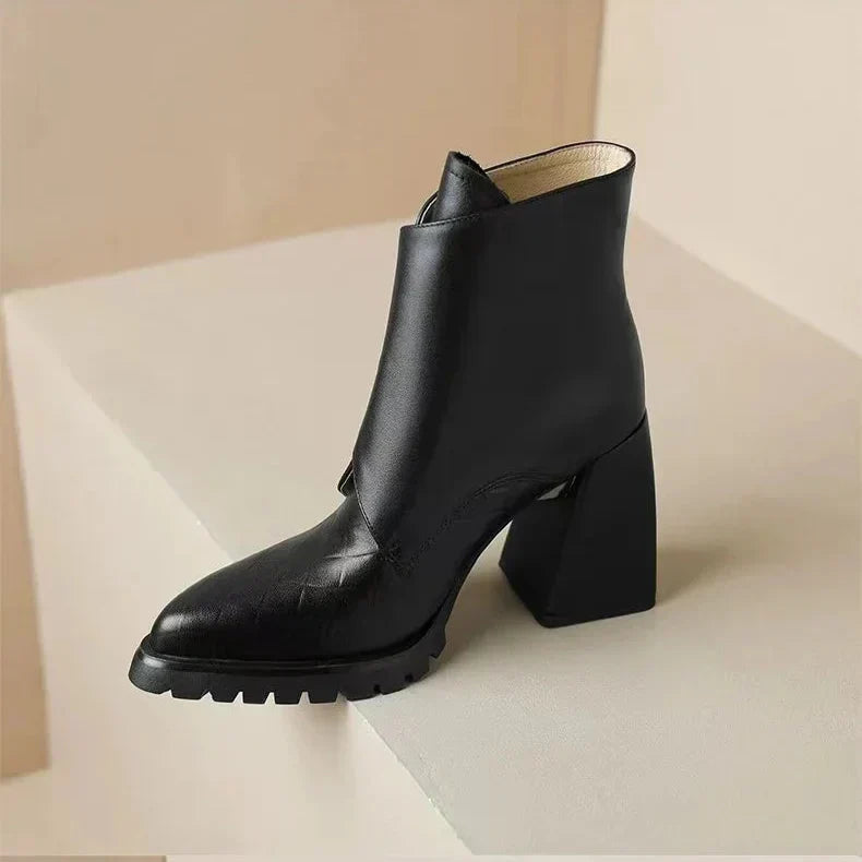 Boots For Women | Ankle Block Heel With Strap Detail