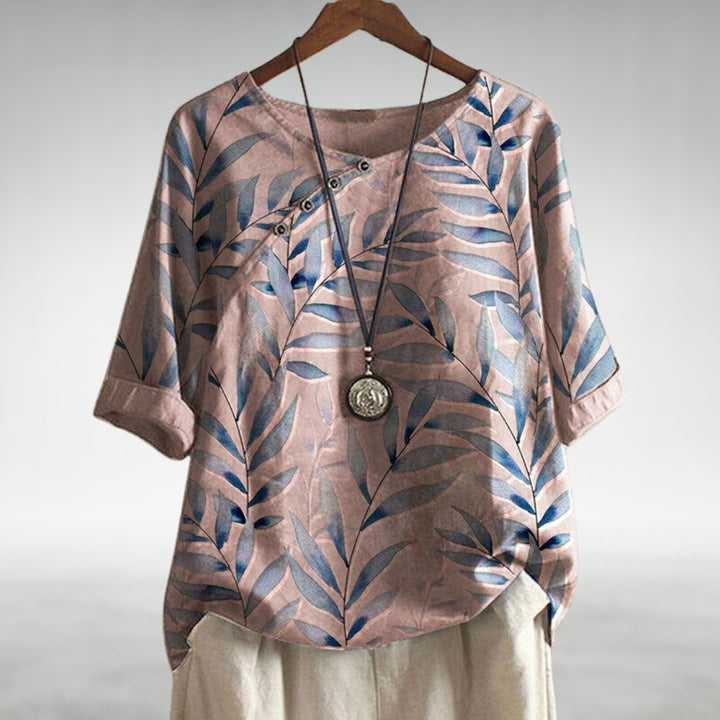 Woman’s Blouse | Printed Asymmetric Button