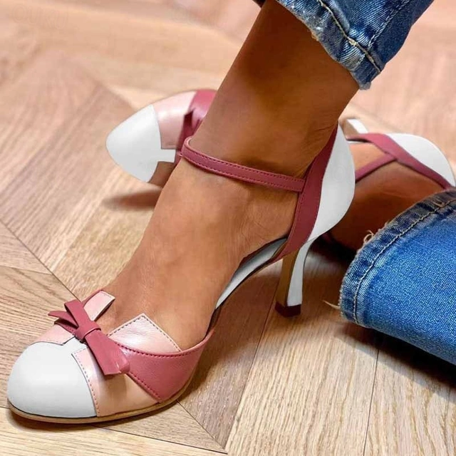 Mary Jane Shoes For Women | Bow Detail Heeled Style